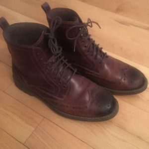 Clarks Men’s Brown Leather Wool Lined Boots Shoes